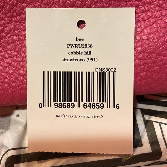 H483/NWT Kate Spade Cobble Hill Strawfroyo (Hot Pink) Wristlet - Picture 8 of 9